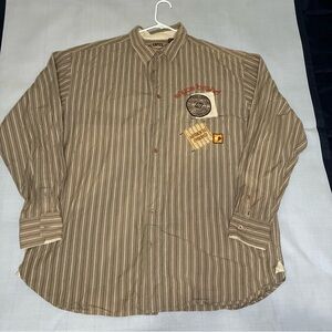Enyce Brown Striped Men's Shirt